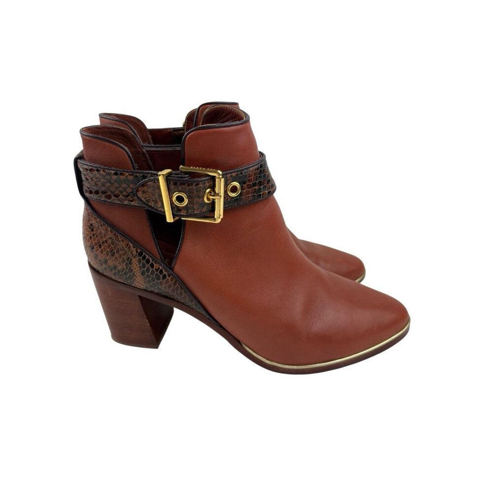*Ted Baker London Nissie Split Shaft Ankle Boots Womens 38 Brown Leather Luxury - Picture 5 of 14